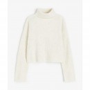 H&M Polo-Neck Jumper - Cream, 8-10yr