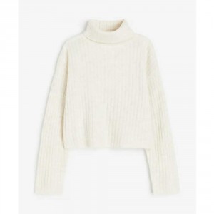 H&M Polo-Neck Jumper - Cream, 8-10yr