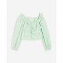 H&M Gathered Blouse - Light Green, 8-9yr