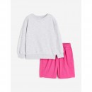 H&M 2-Piece Set - Light Grey Marl/Cerise, 9-10yr