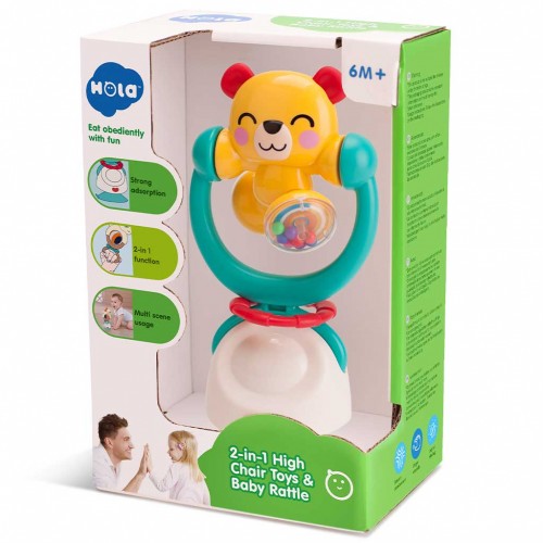 Hola 2 In 1 High Chair Toys Baby Rattle