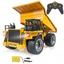 Huina 1:18 Nine-Channel Semi-Alloy Remote Control Dump Truck (Brown)