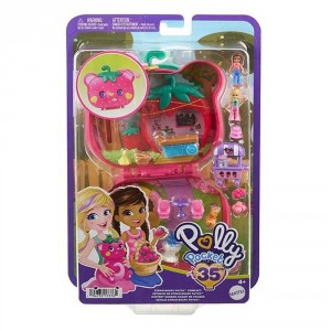 Mattel Polly Pocket Straw-Beary Patch Compact New