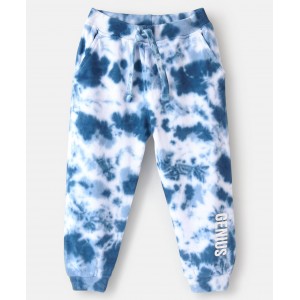 Babyhug Cotton Looper Full Length Lounge Pants Tie Dye Print- Blue & White, 2-3yr