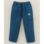 Babyhug Cotton Woven Full Length Pant Text Printed - Navy, 5-6yr