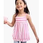 Babyhug Singlet Striped Top - Pink, 9-12m