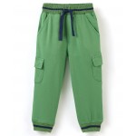 Babyhug Cotton Looper Knit Full Length Solid Lounge Pant with Draw Cord - Green, 3-4yr