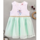 Babyhug Sleeveless Knee Length Frock Mermaid Print - White Green, 9-12m