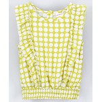 Babyhug Sleeveless Printed Rayon Top With Elasticated Hemline And Frill Detailing-Lime Green, 9-12m