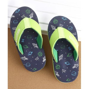 Cute Walk by Babyhug Flip Flops Space Print - Navy, Size EU 29