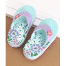 Cute Walk by Babyhug Slip On Flip Flops Floral Print - Blue, Free Size