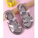 Cute Walk by Babyhug Velcro Closure Formal & Party Wear Sandals - Silver, Free Size