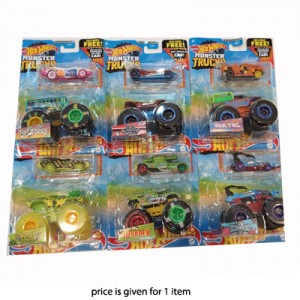 Hot Wheels Monster Trucks with New Crushed Car  1:64 2pk Asst.