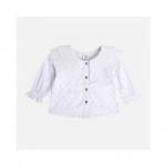 Miniklub Girls White Printed Full Sleeves Top - 3-6m, White