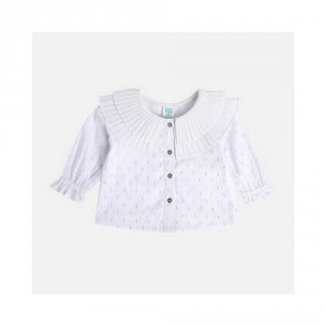 Miniklub Girls White Printed Full Sleeves Top - 3-6m, White