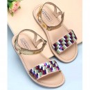 Pine Kids Sandals Sequin Detailing - Golden, Size EU34