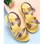 Pine Kids Sandals With Velcro Closure - Yellow, Size EU29