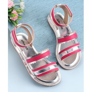 Pine Kids Party Wear Sandals- Silver Pink, Free Size